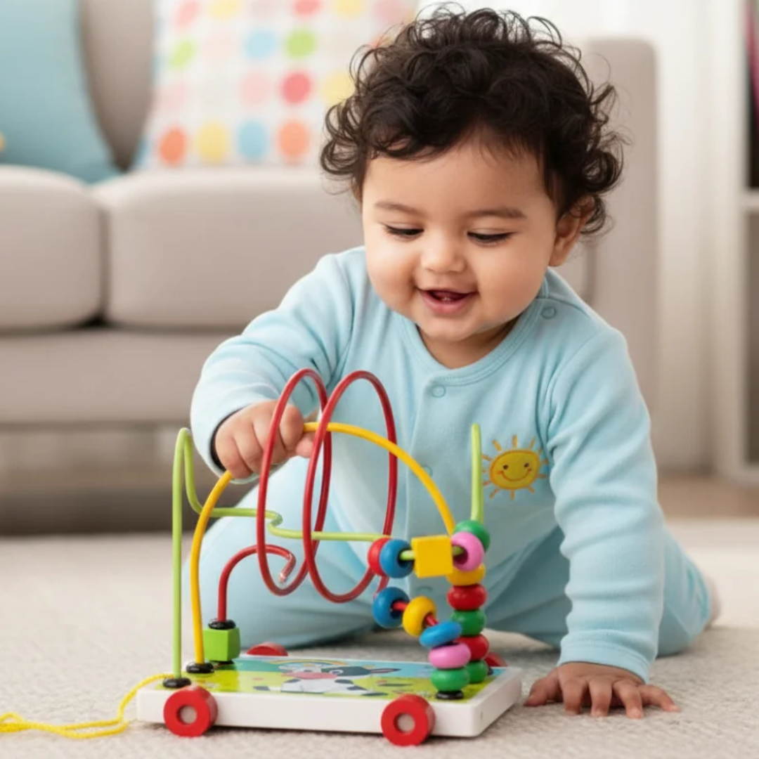 Animal Trailer Circle the Bead Wooden Toy For Kids